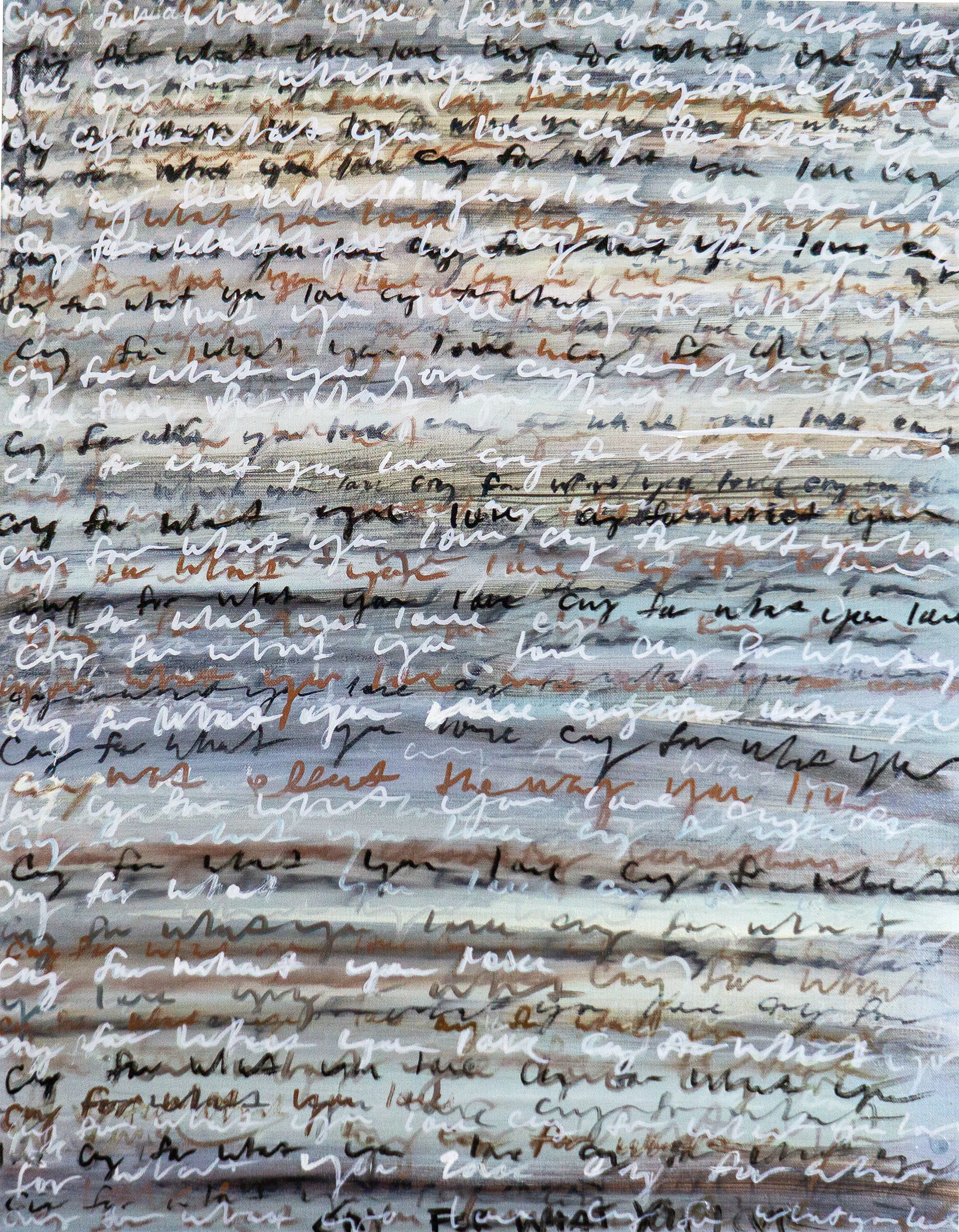  Cry For What You Love, 2019  Oil on canvas  22’ x 28’ 