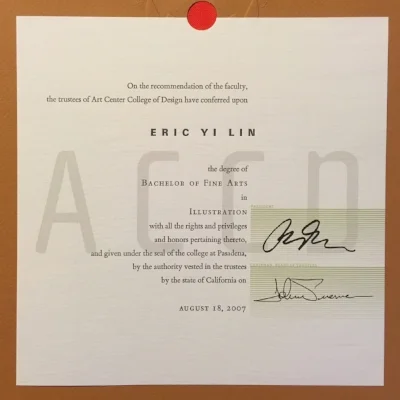 My diploma, never show it once
