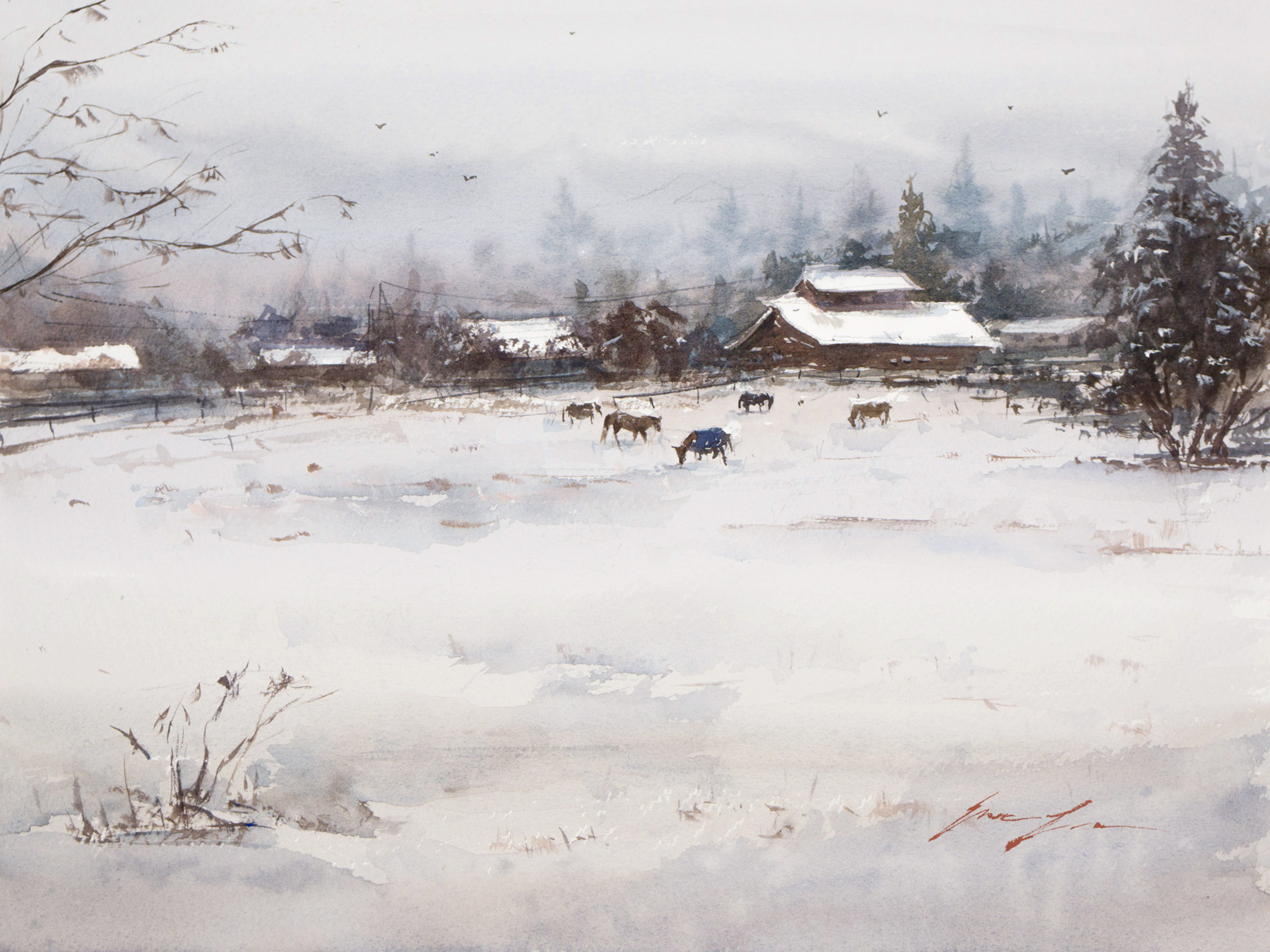 Morning Grazing, 16"x12"