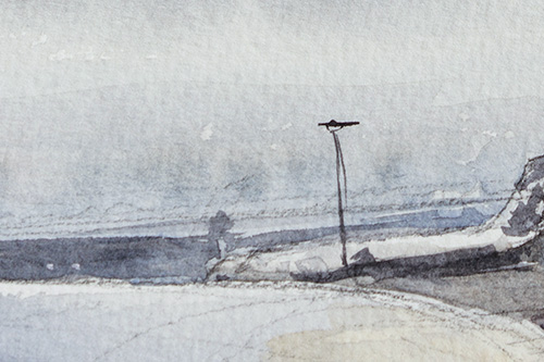 Lighting on one side - The paper texture is catching light on one side and the other side become dark.