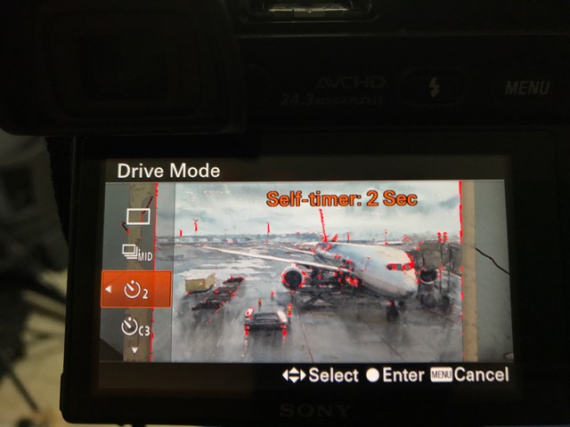 Self-timer - Even on the tripod. The camera can still move when you press and release the shutter button. A slight movement can result in a blurry image. I set a 2 second self-timer so that after I press the shutter button, I can keep my hands off to avoid moving the camera.