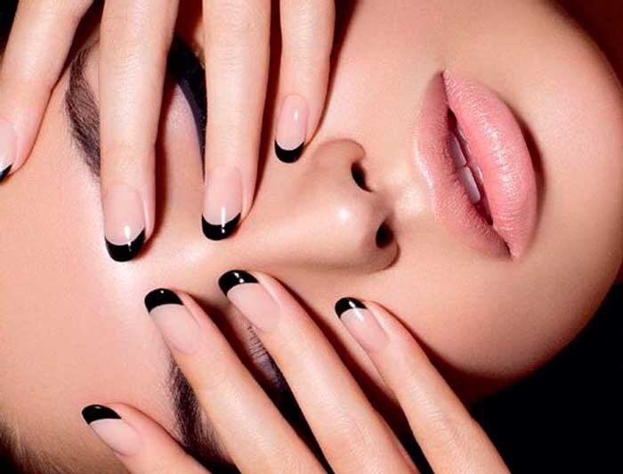 Black French Manicure-Tip Nails, Black and White, Pink and Black, Designs &  Best Polishes