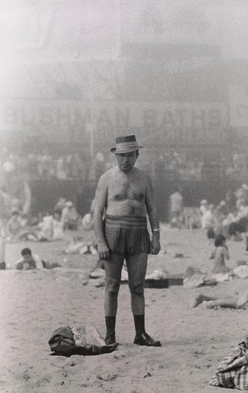 Image: Man in hat, trunks, socks and shoes, Coney Island, N.Y. 1960 © The Estate of Diane Arbus, LLC. All Rights Reserved