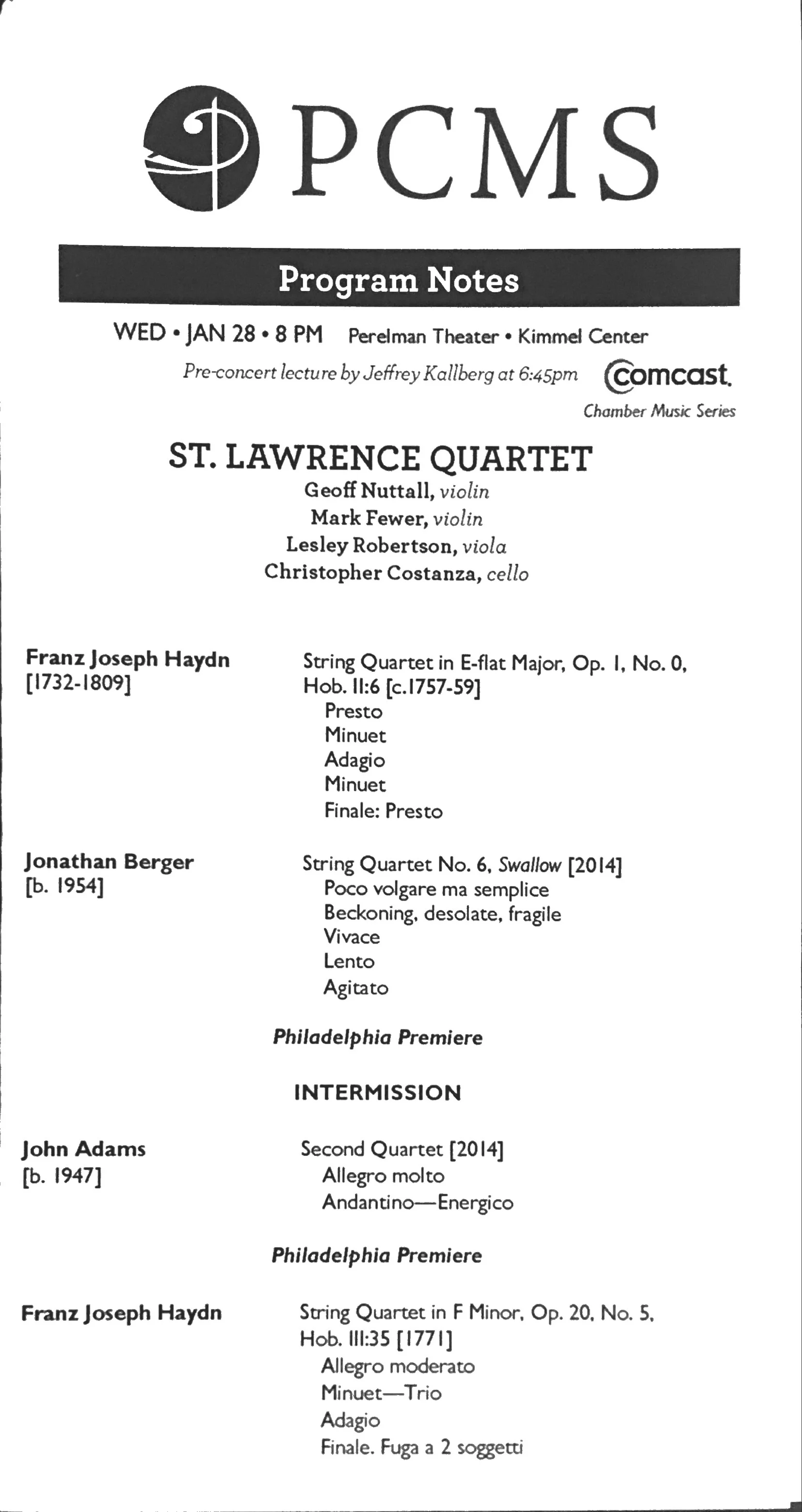 Christopher Costanza - SLSQ Philadelphia Chamber Music Society, 1-28-15 2.jpeg