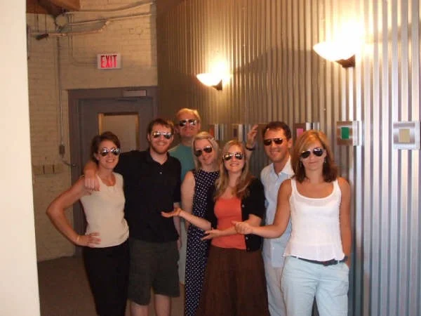 At Libretto's old offices, September 2008 (left to right): Andrea Still Gray, Charlie O'Keefe, Jason Rubin, Sarah Jensen, Alison Case, Neal Kane, Nancy Faris.