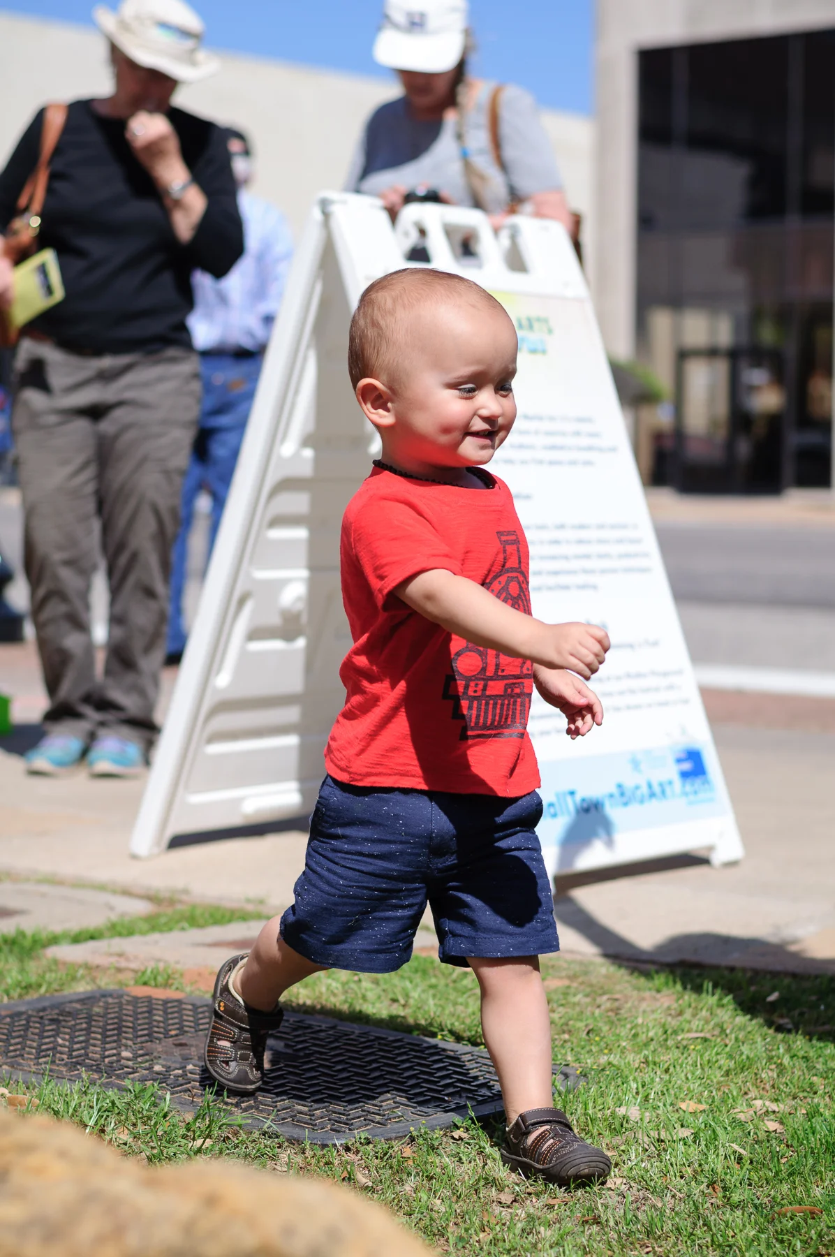 Little big man walking with purpose... 