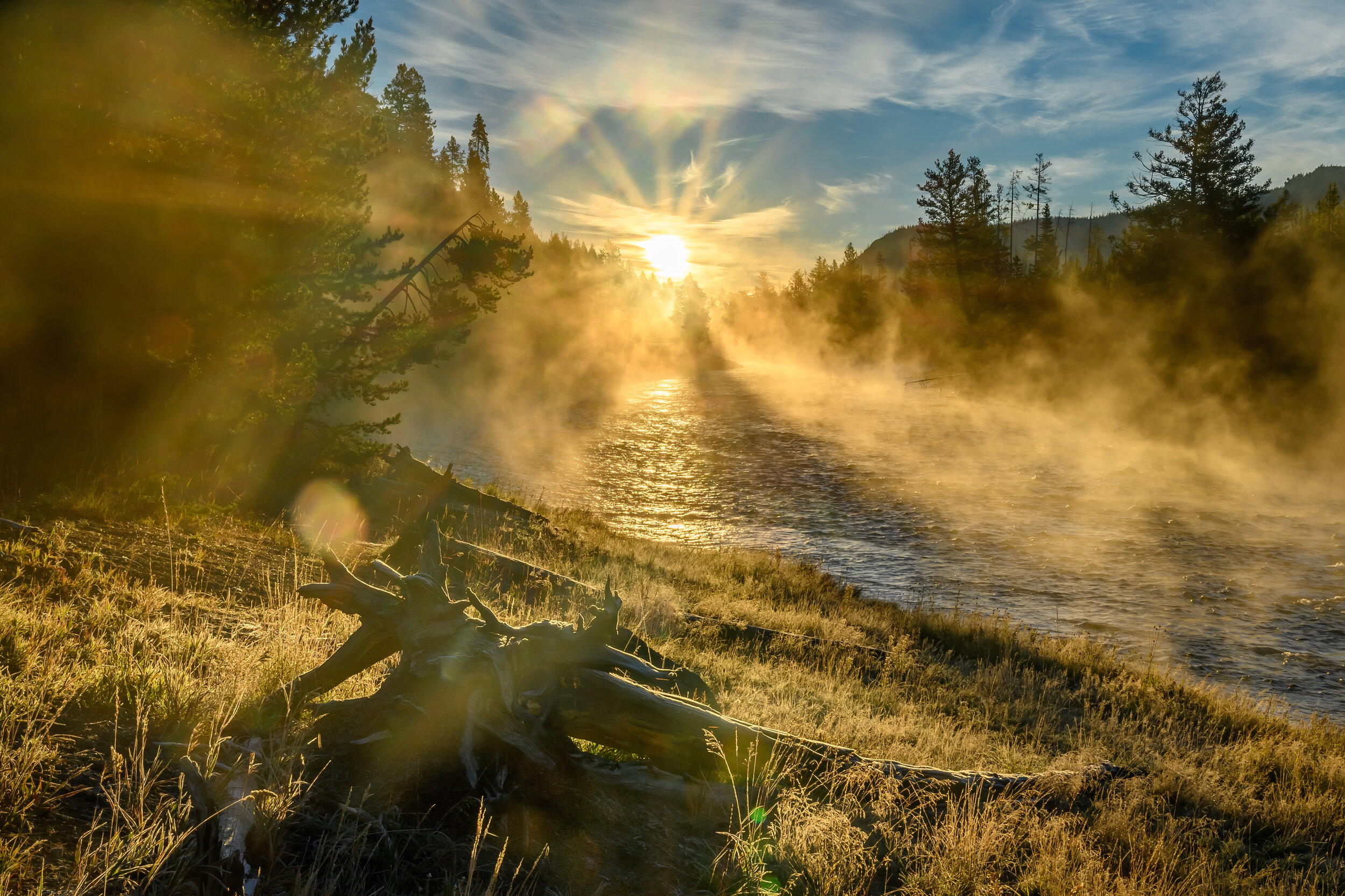 Early morning sunrise in Yellowstone National Park