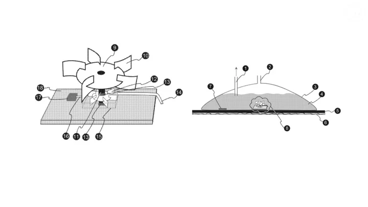 Air-driven propeller in a single-use flexible bioreactor allows dual function of gassing and mixing without an external stirring device. 