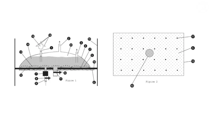 A single-use bioreactor capable of capturing expressed proteins; a third layer of perforated sheet, tufted to keep it from bloating, serves as a separation compartment. For end process or during process for perfusion. Protein can be eluted after washing in the same container.