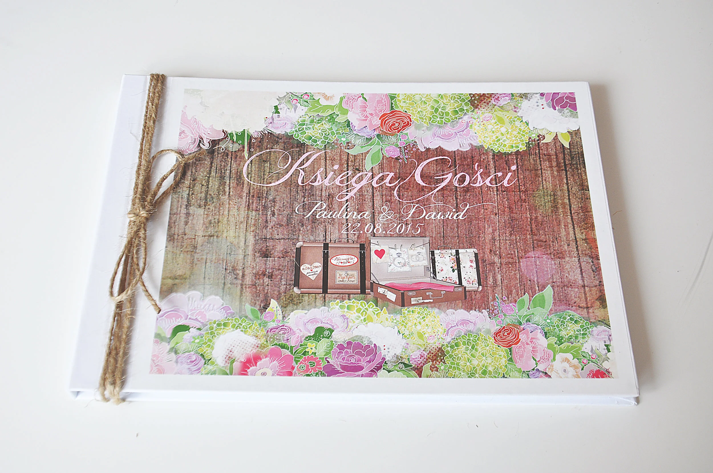 Zaproszenia Ślubne Boho Rustic Eko Oryginalne Wyjątkowe Rustykalne Sznurek Drewno Kwiaty Stara Walizka Projekt Ślub (3).JPG