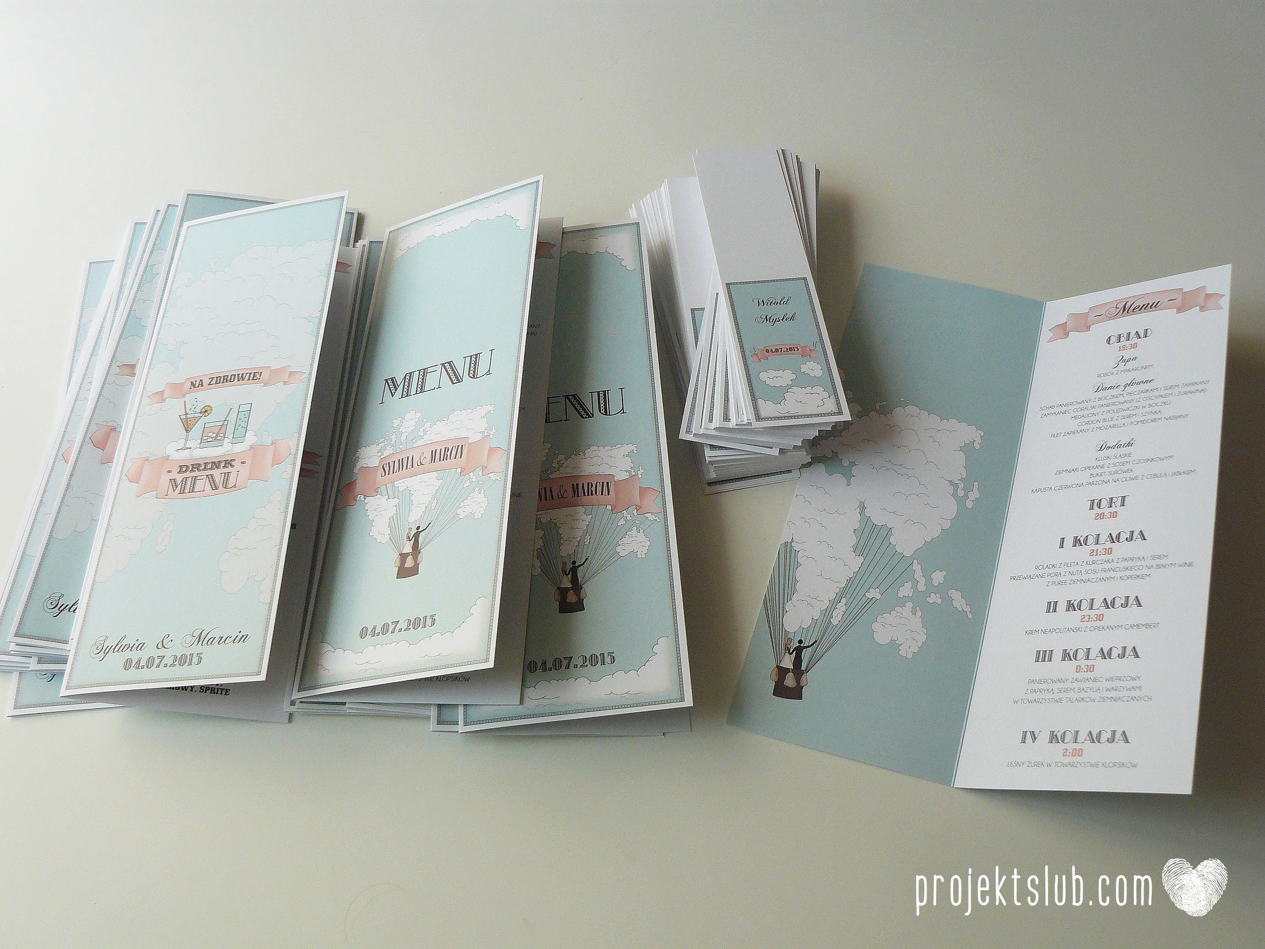 Oryginalne zaproszenie ślubne harmonijka balonem do ślubu lot para młoda z głową w chmurach retro Projekt Ślub (16).JPG