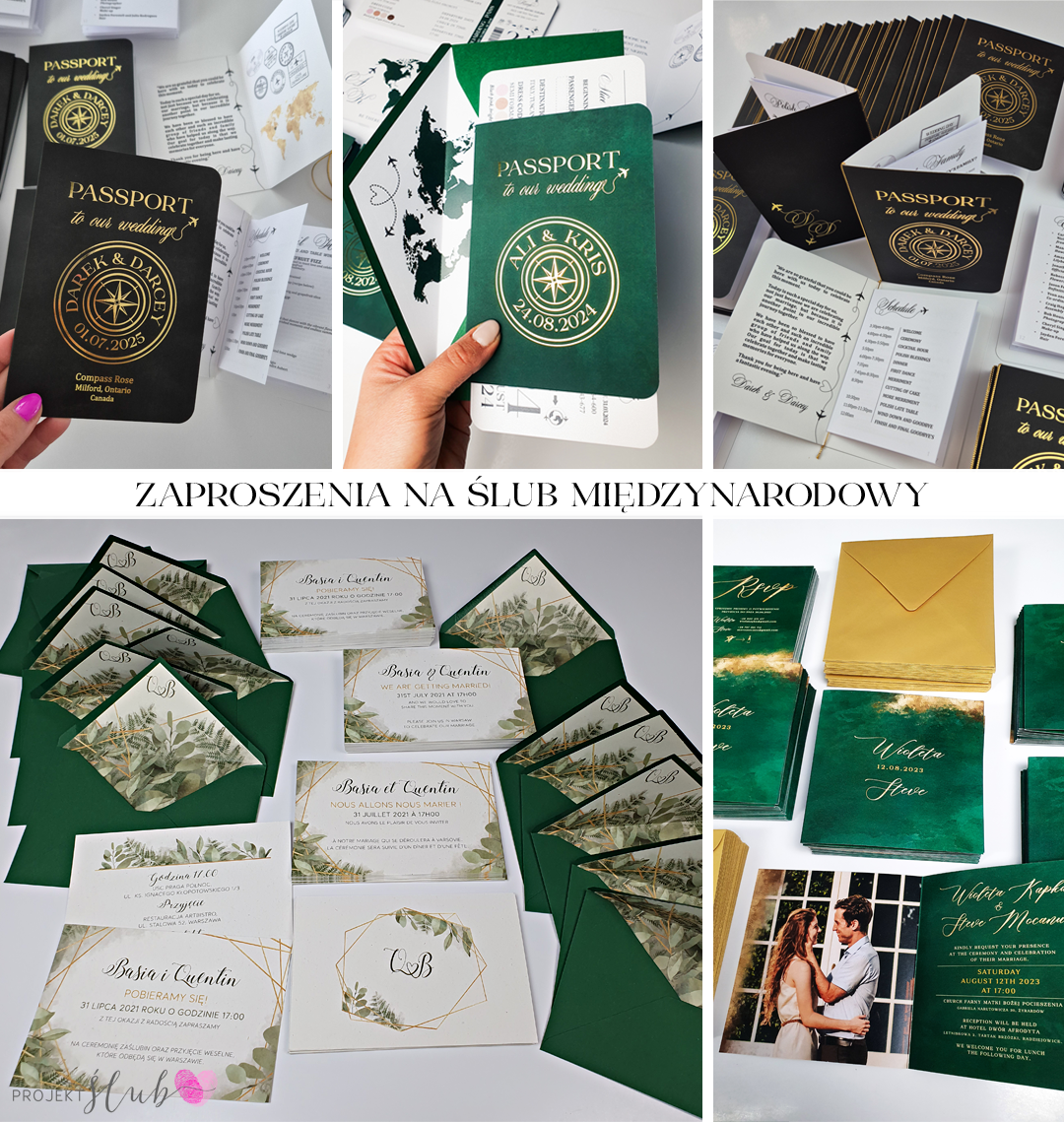 Ślub międzynarodowy – zaproszenia premium i papeteria ślubna dla gości z różnych krajów