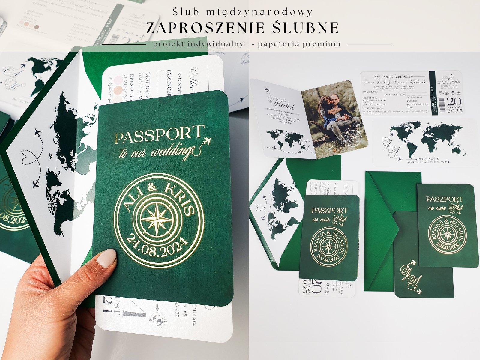 Zaproszenia ślubne dla międzynarodowych par- projekty w iinnym języku -wersja angielska