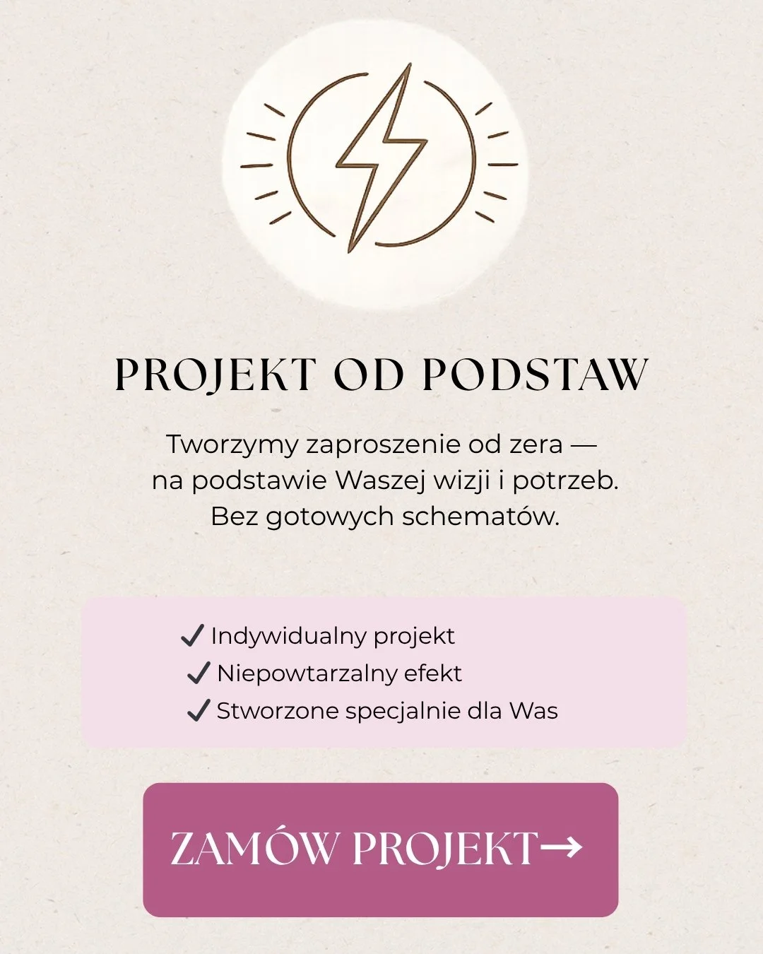 Indywidualny projekt zaproszeń ślubnych tworzony od podstaw