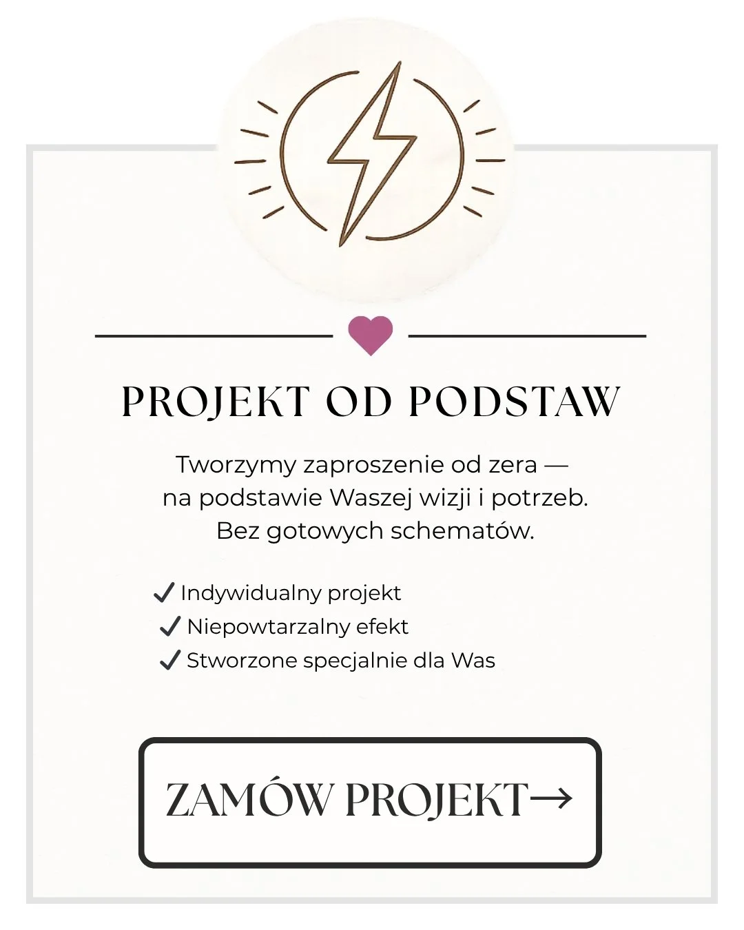 Indywidualny projekt zaproszeń ślubnych tworzony od podstaw