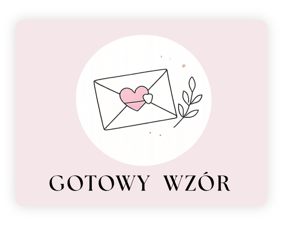 gotowy wzór zaproszenia ślubnego z możliwością personalizacjiony od podstaw