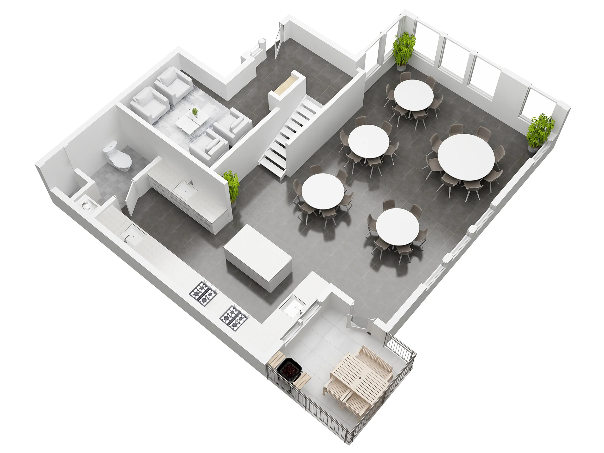 3D plan of Driftwood's common house