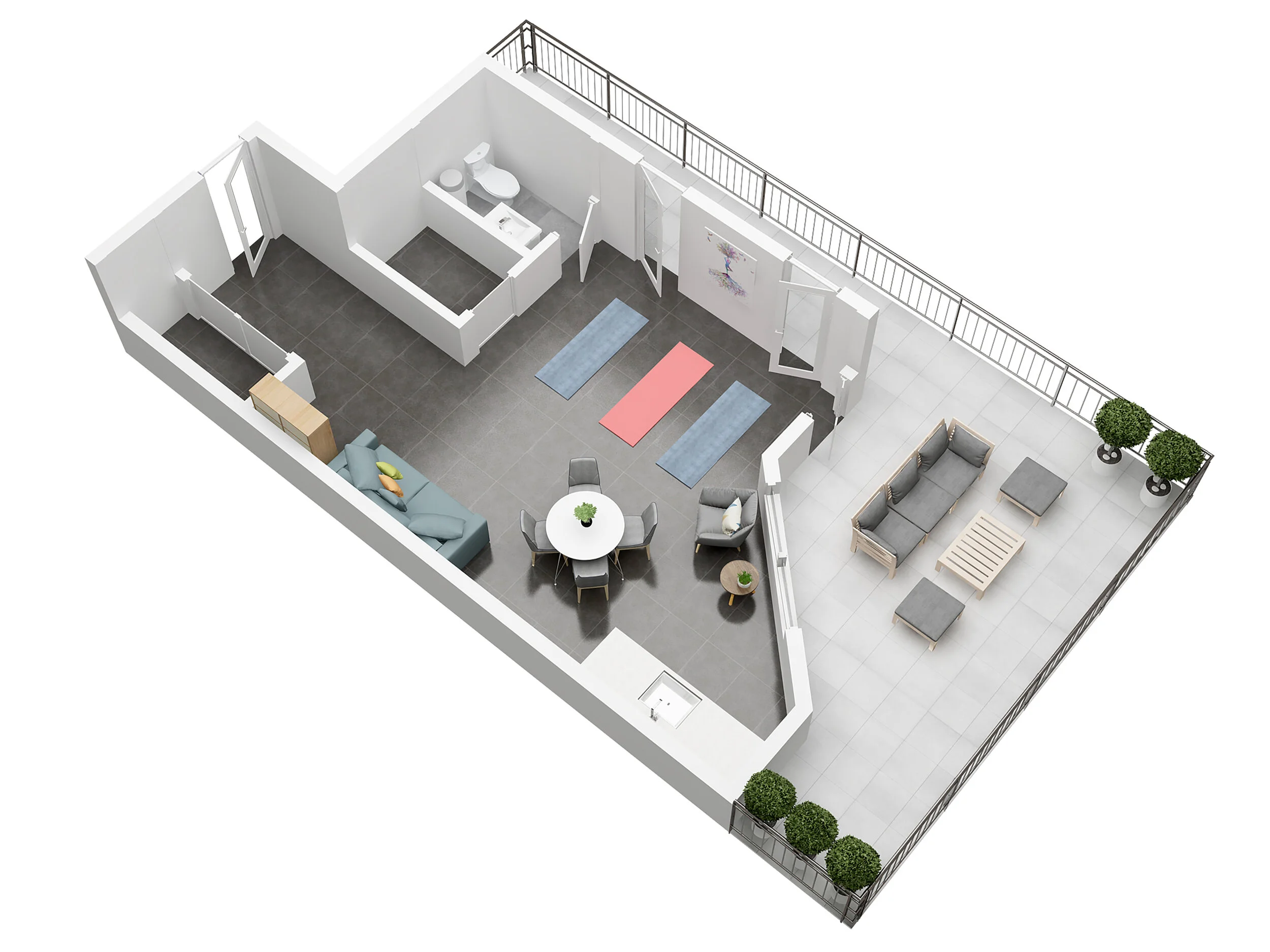 3D plan of Driftwood's multipurpose room