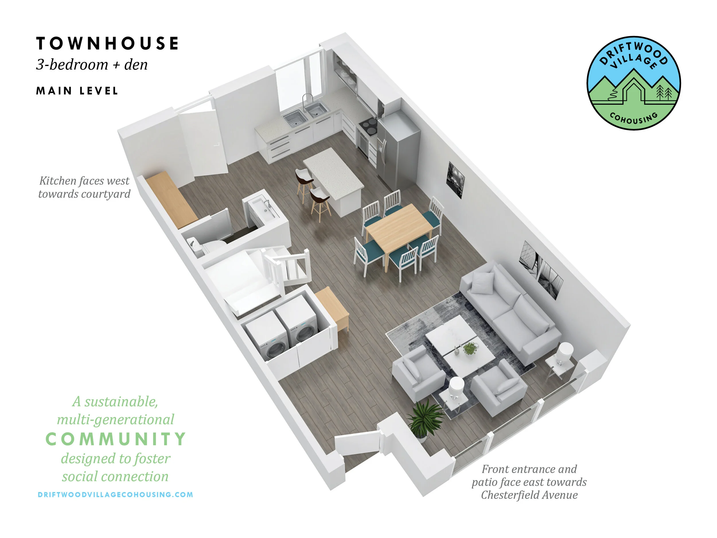 3-Bedroom + Den TOWNHOUSE - Main Level