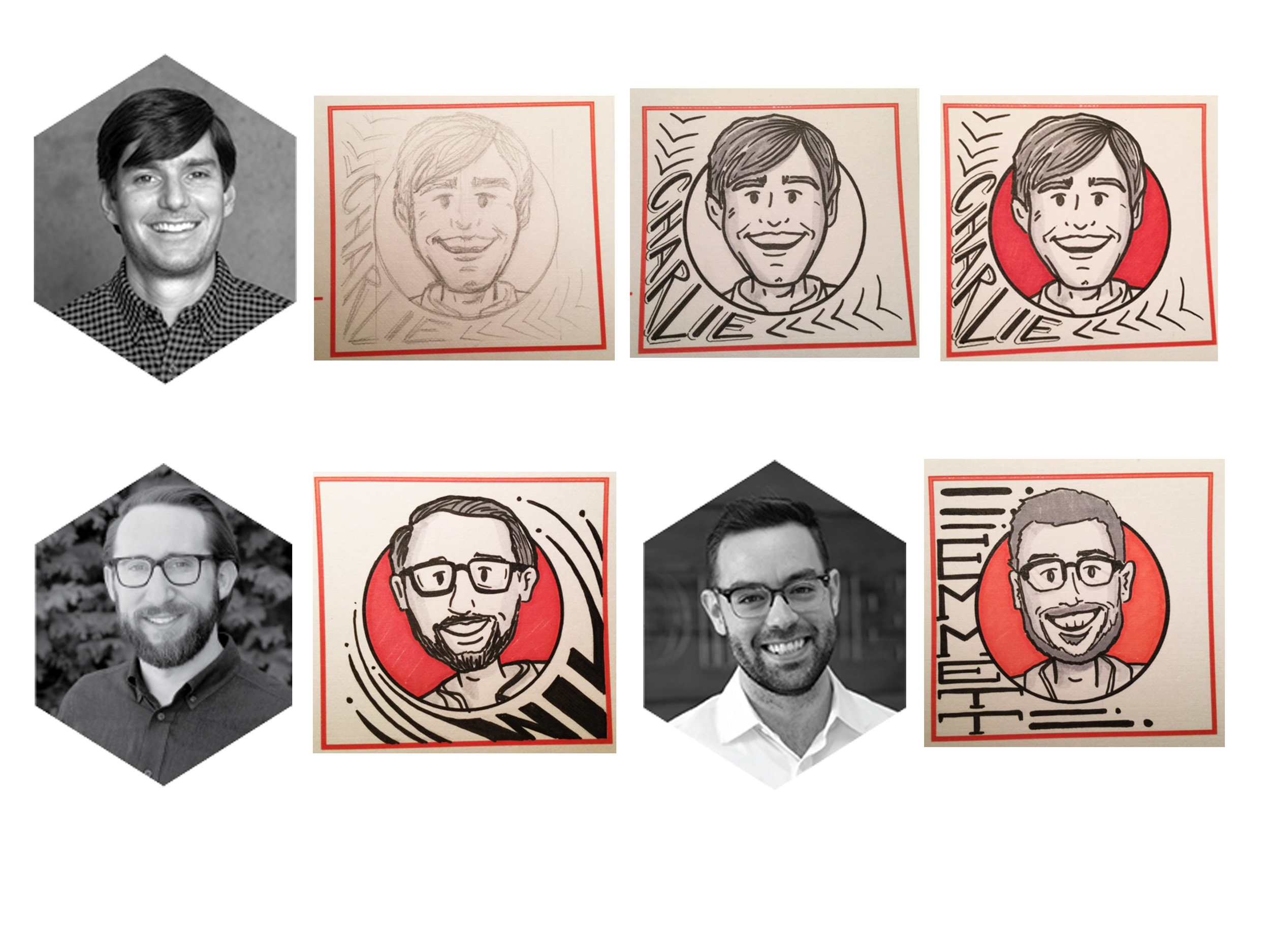 CP Caricatures Close up - from photo to drawing, 2017