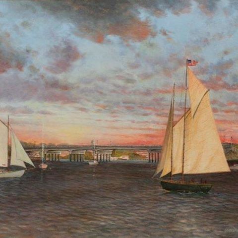 &quot;Twilight at the Lance Corporal Haerter Veterans Memorial Bridge&quot; (Sag Harbor, NY). Available for purchase on website--link in profile!