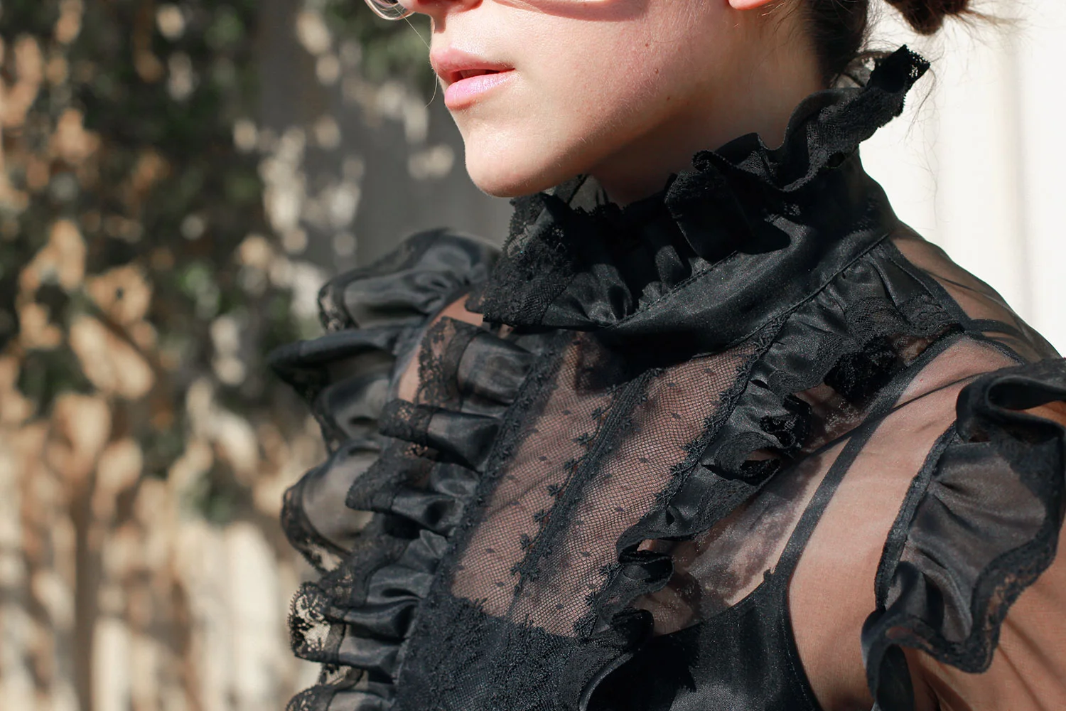 Philosophy di Lorenzo Serafini sheer ruffled bib top