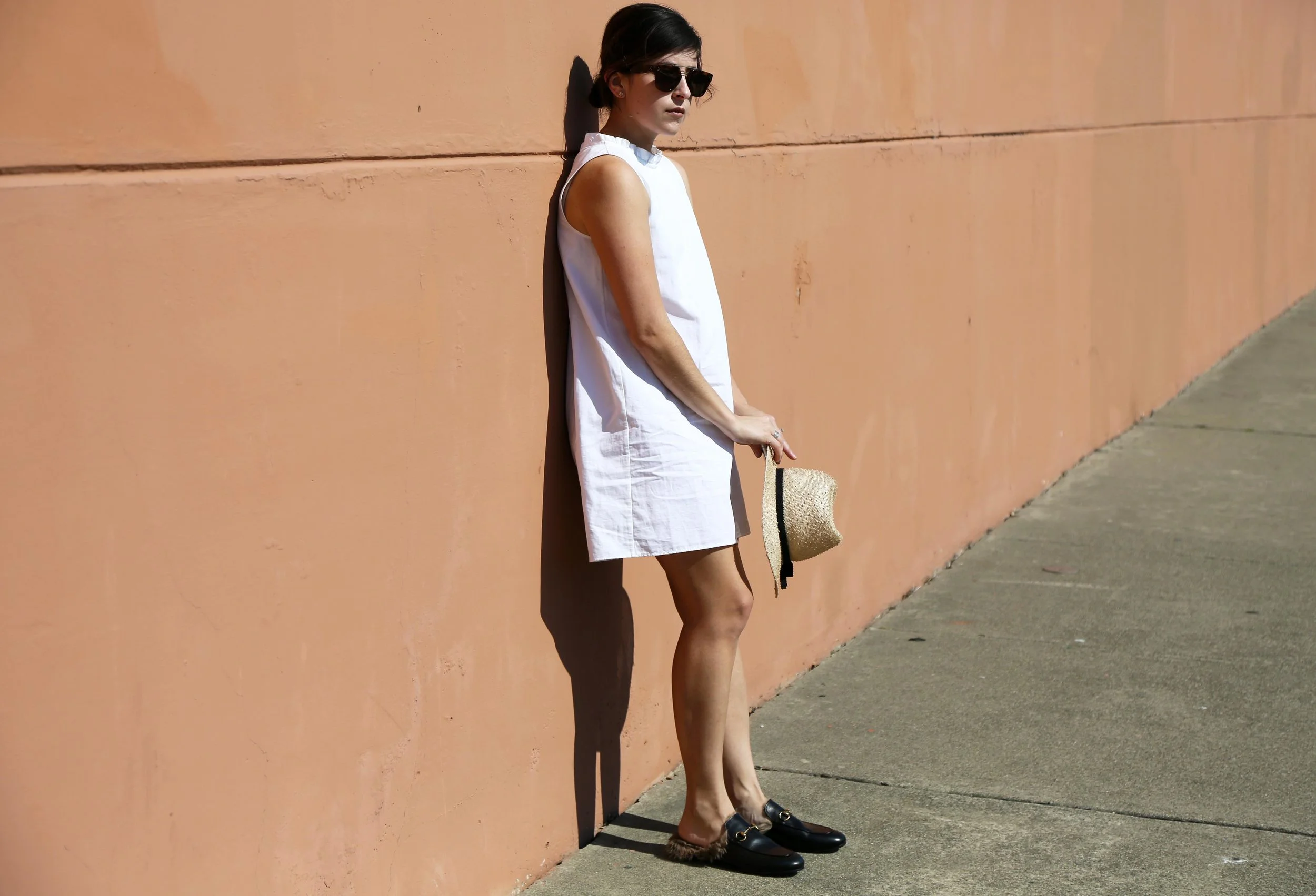 Olga Montserrat, Gucci Princetown loafers, Atlantique Ascoli dress | twelveofour.com