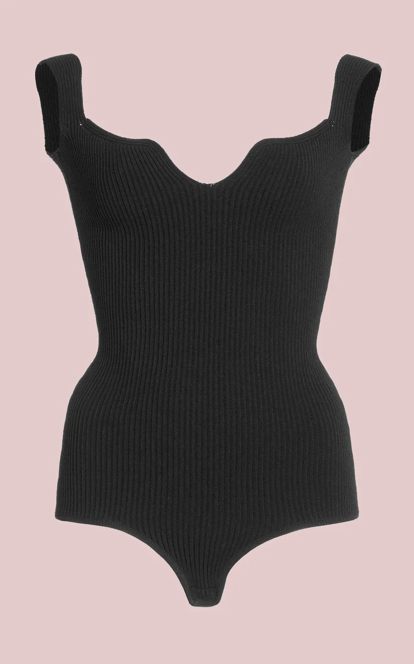 Khaite Yves Ribbed-Knit Bodysuit