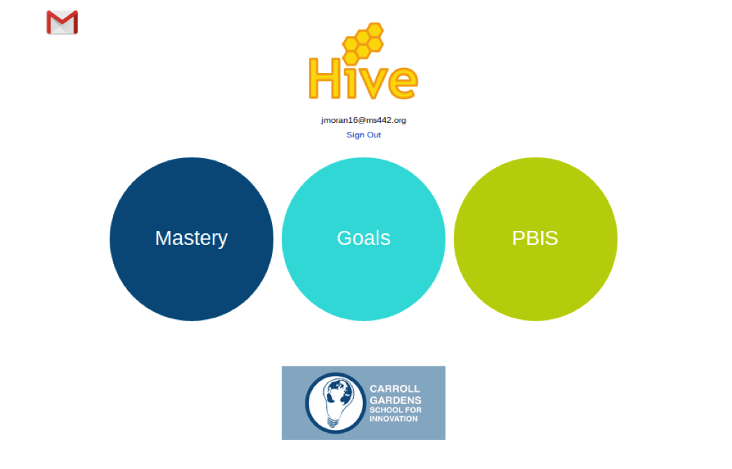 Screenshot of CGSI's mastery management system, the 'Hive'
