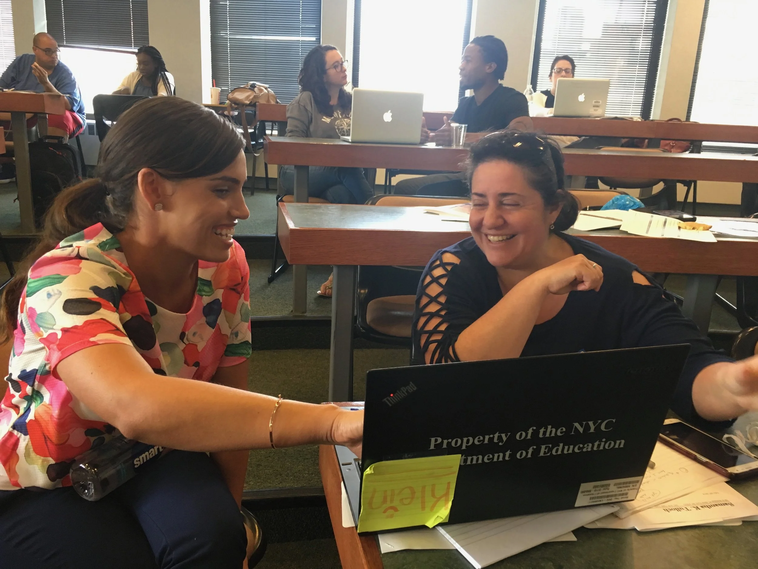 Dina works with MC Summer Institute participants to infuse culturally responsive practices into their own classrooms.