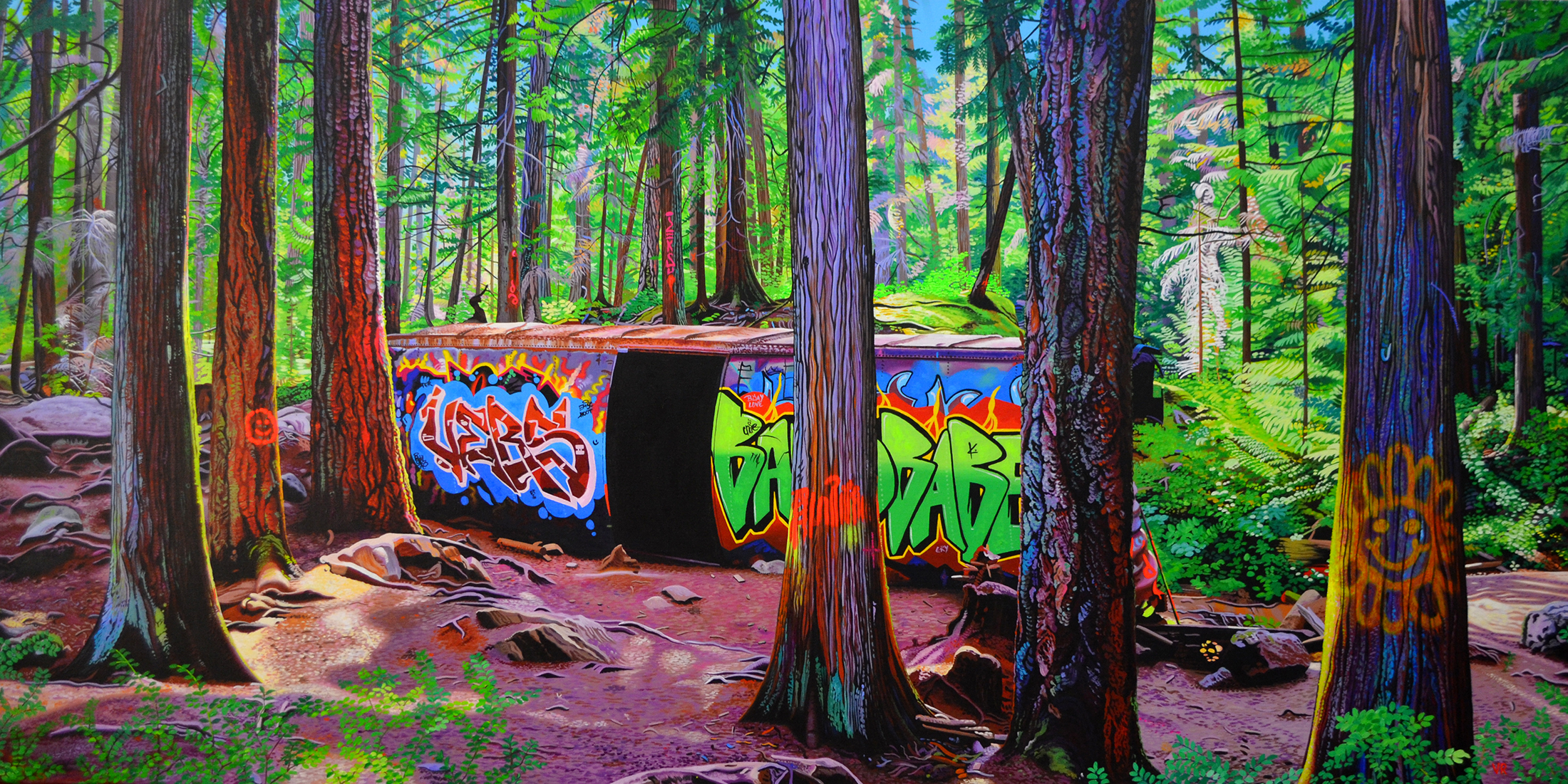   Train Wreck    39 x 78    acrylic on canvas  