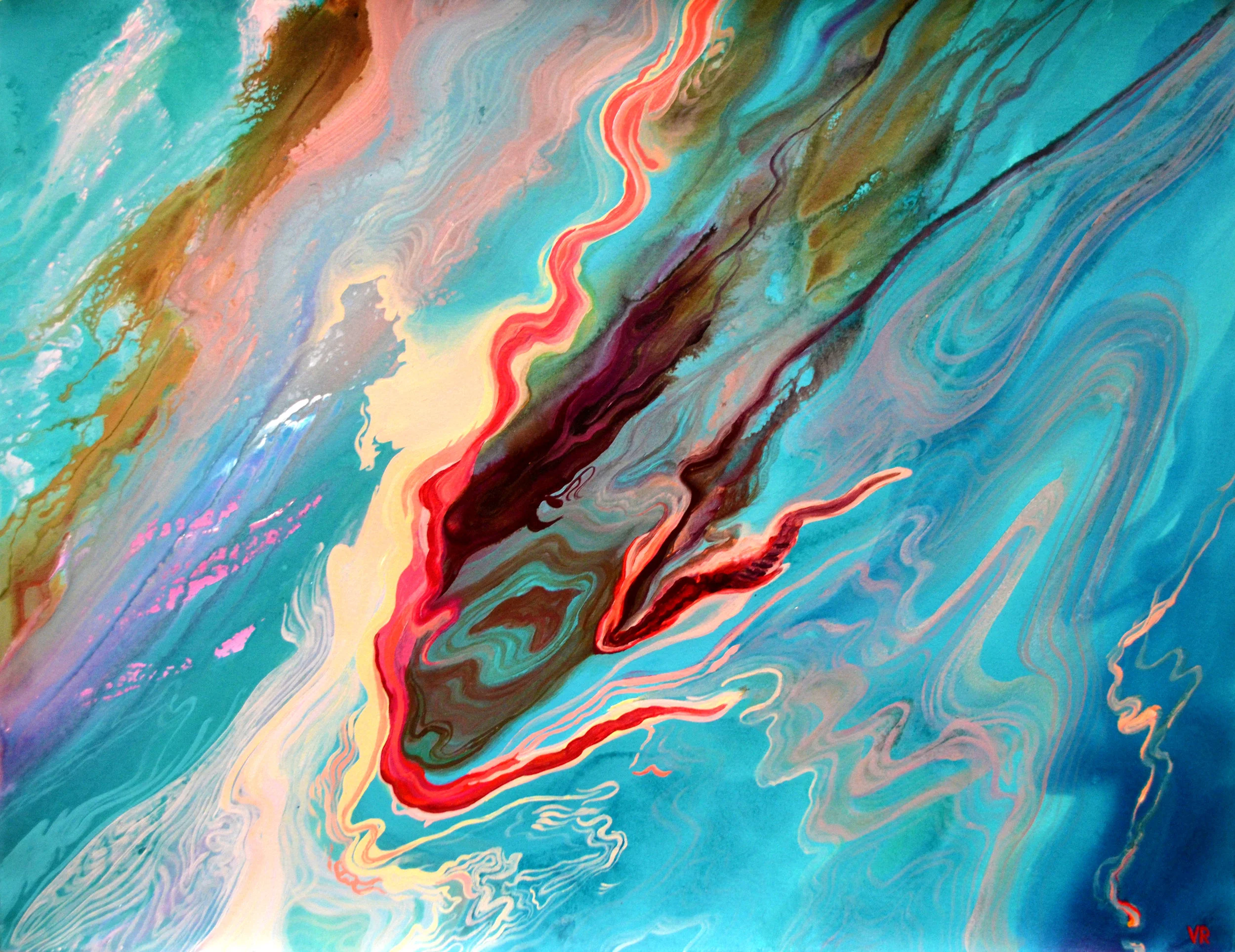 Pale Turquoise 50 x 66 cm ink & acrylic on paper