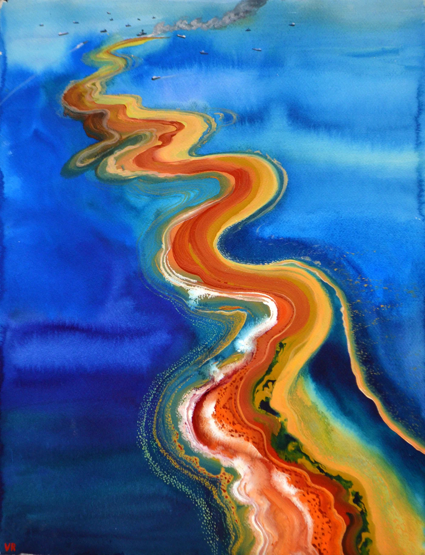 Red Oxide 66 x 50 cm ink & acrylic on paper