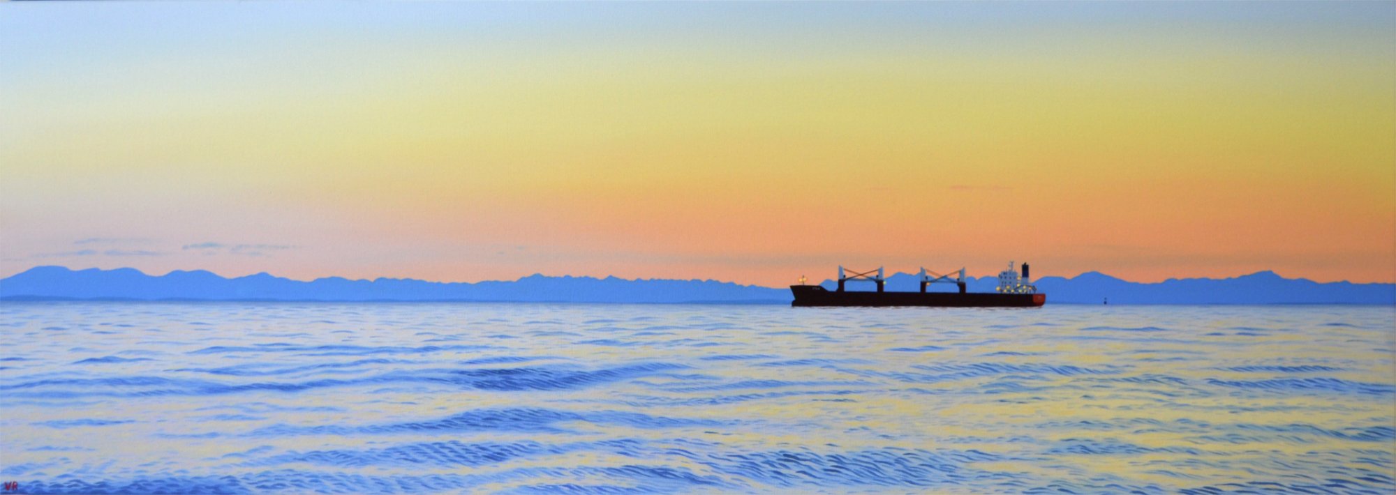   Out to Sea    15x42    acrylic on canvas  