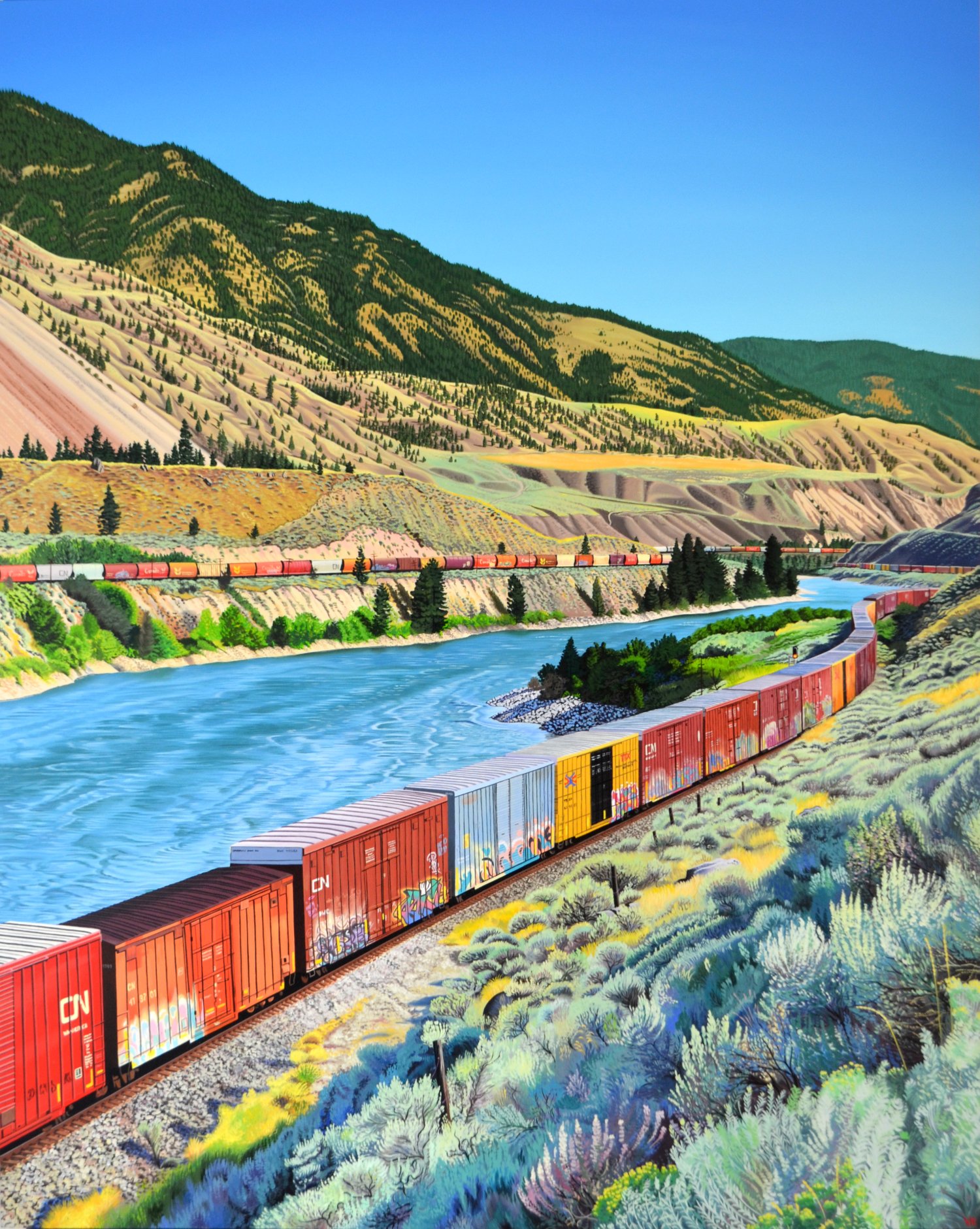   Thompson River Valley    60 x 48    acrylic on canvas  