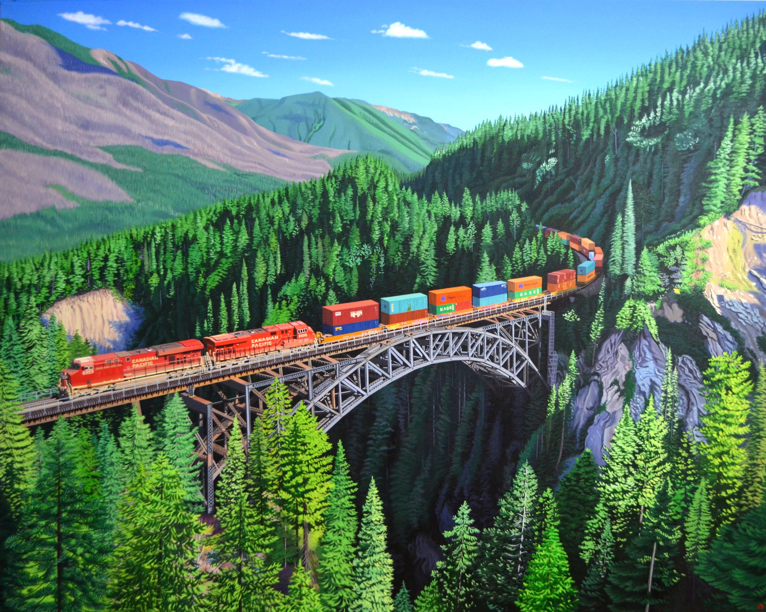   Stoney Creek Bridge    48 x 60    acrylic on canvas  