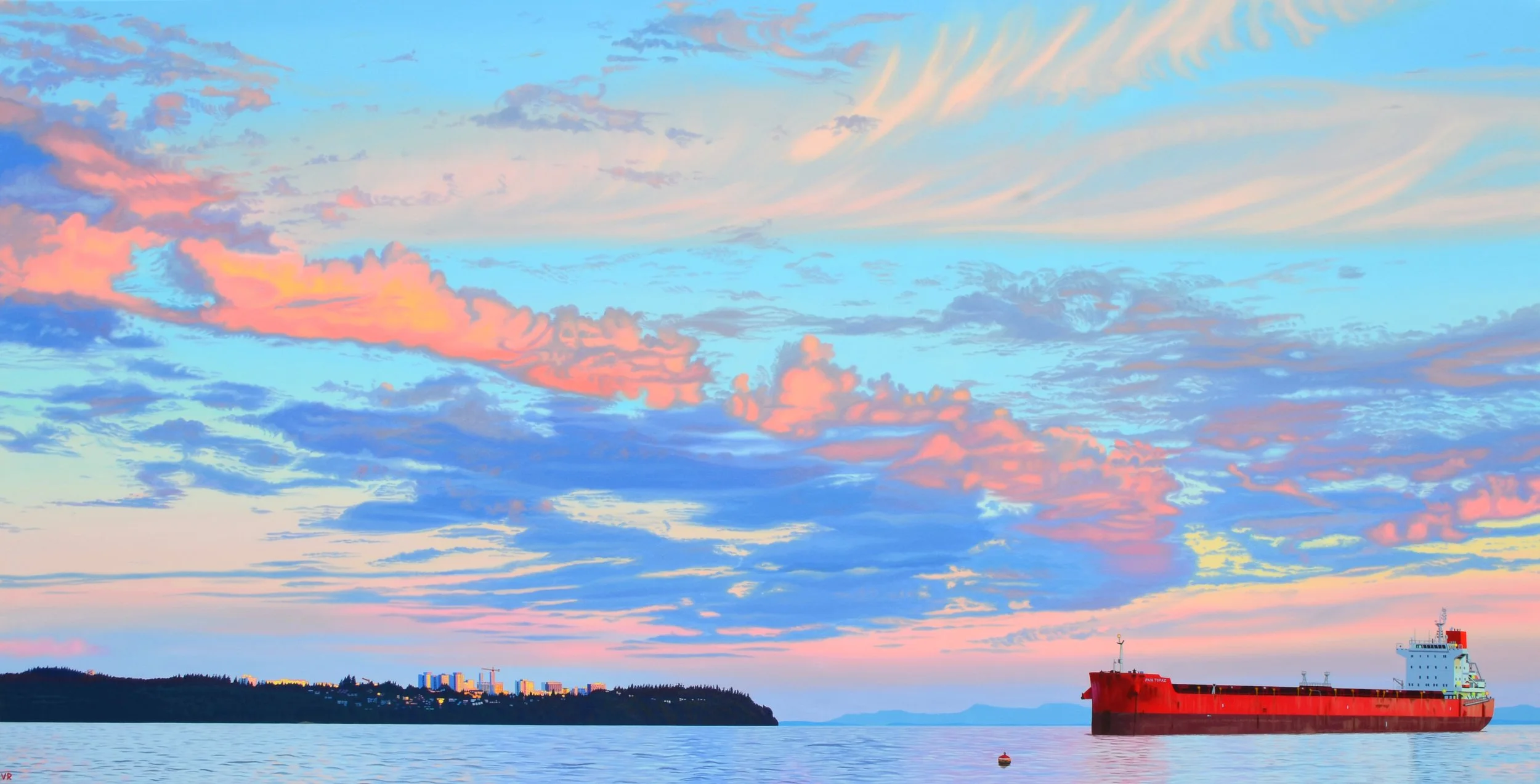   Pan Topaz and Sky    40 × 80    acrylic on canvas  