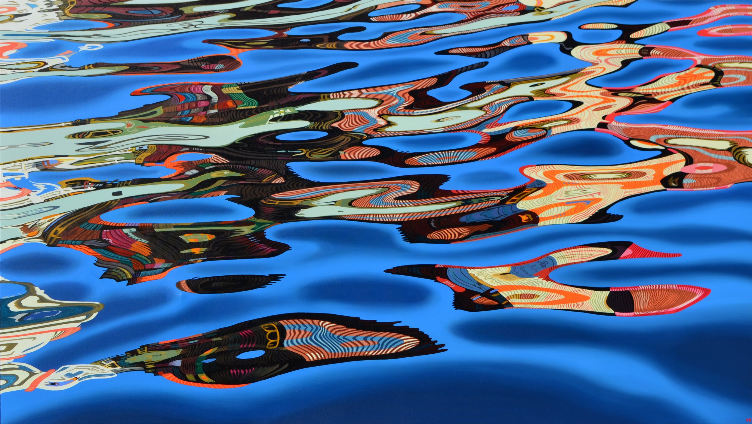   HUMEN BRIDGE - REFLECTION    40 × 80    acrylic on canvas  