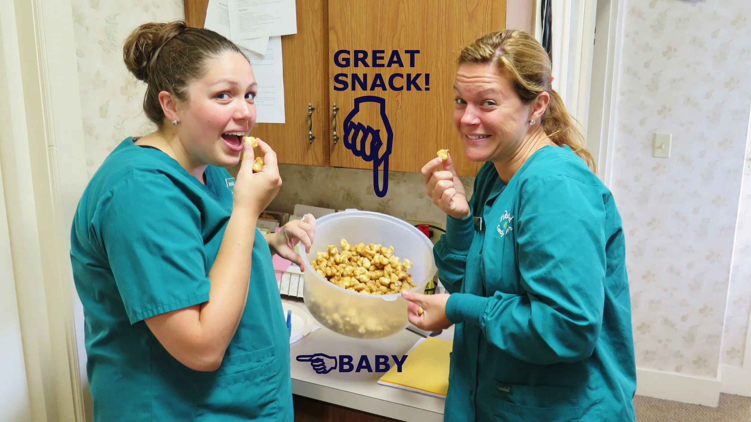 we have a "secret food spot" in our office where almost no one can see us snacking! :) (Only healthy snacks, of course!)