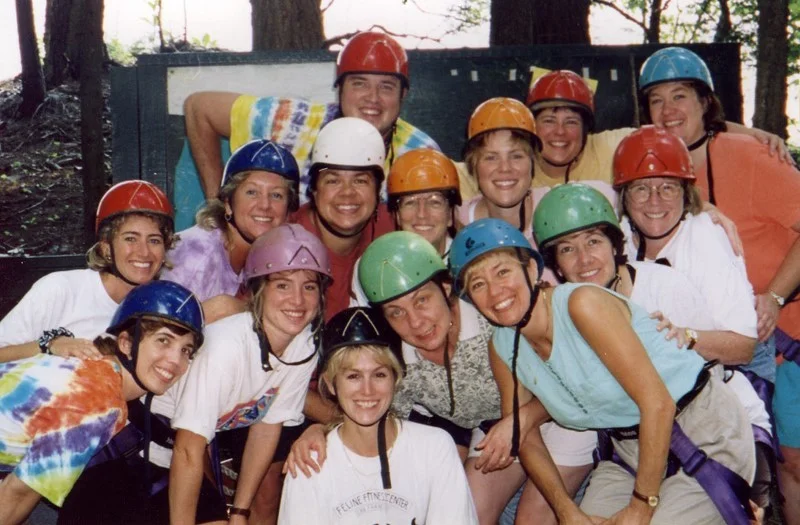 one year we took the entire team to a "ropes course", where we spent the day climbing in trees and playing team building games to improve leadership and relationships.