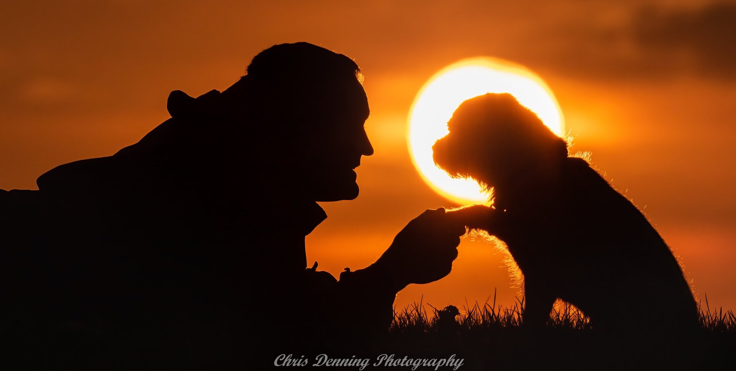 A 'selfie': Chris with Pickle at sunset