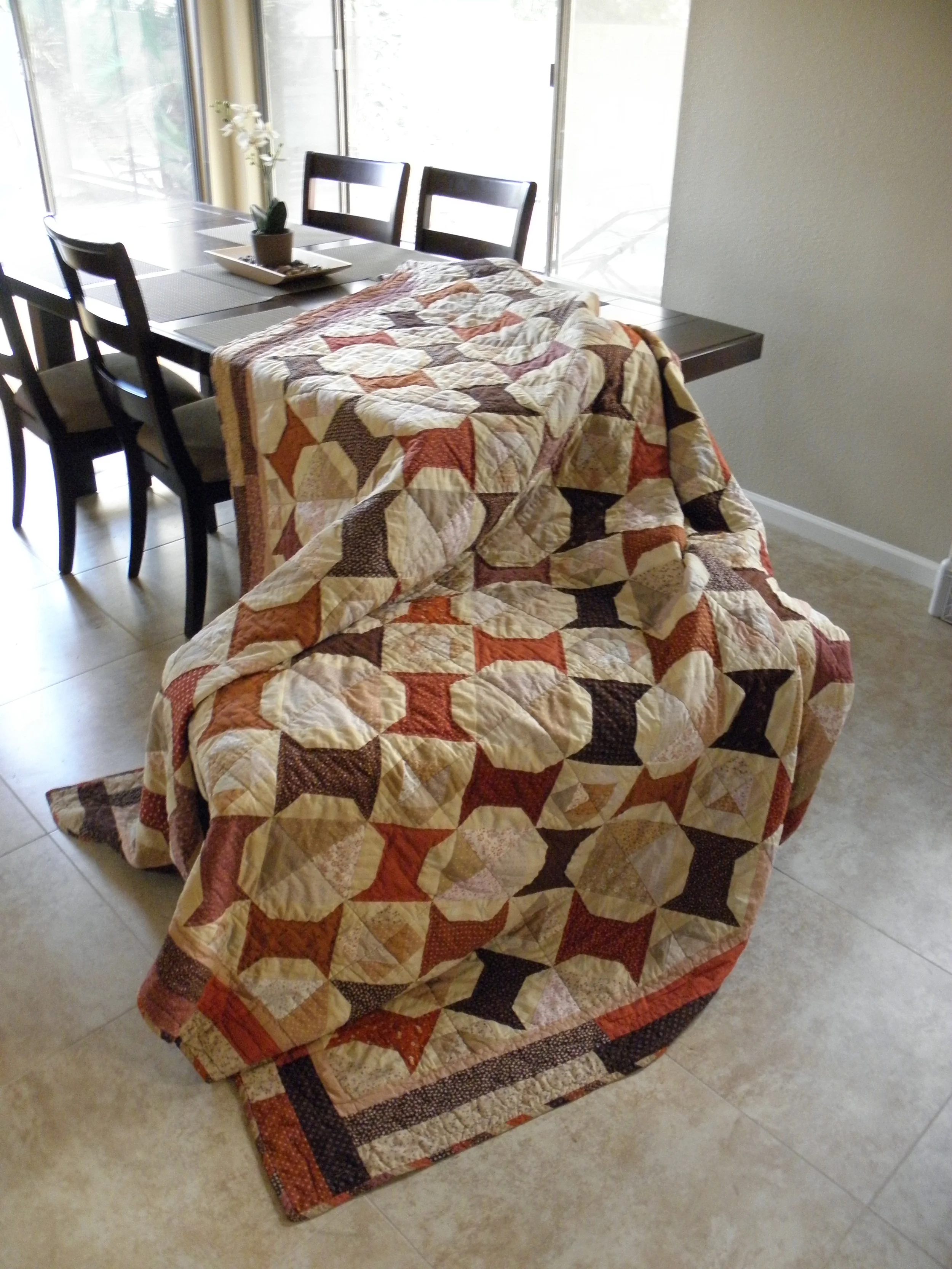 Scrappy Spool Quilt Made Circa 1980's