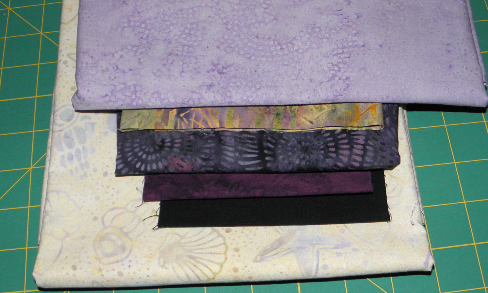 Final purple fabric selection.