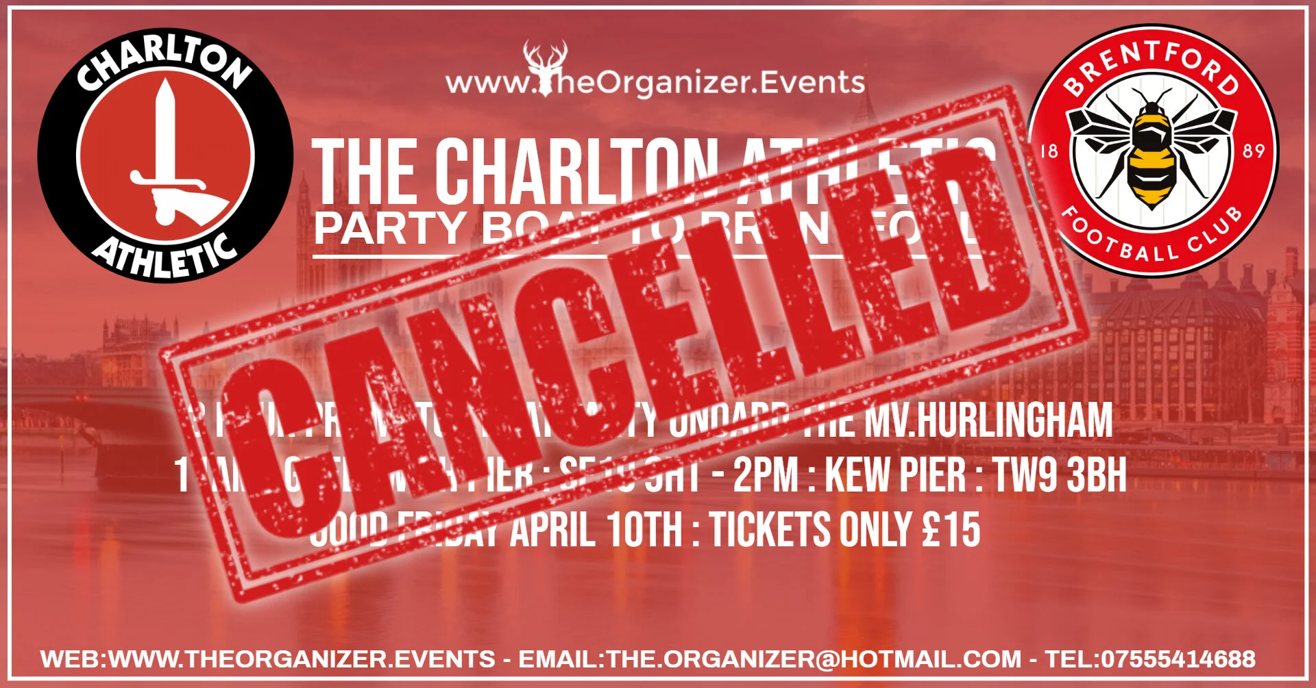 Charlton Party Boat to Brentford