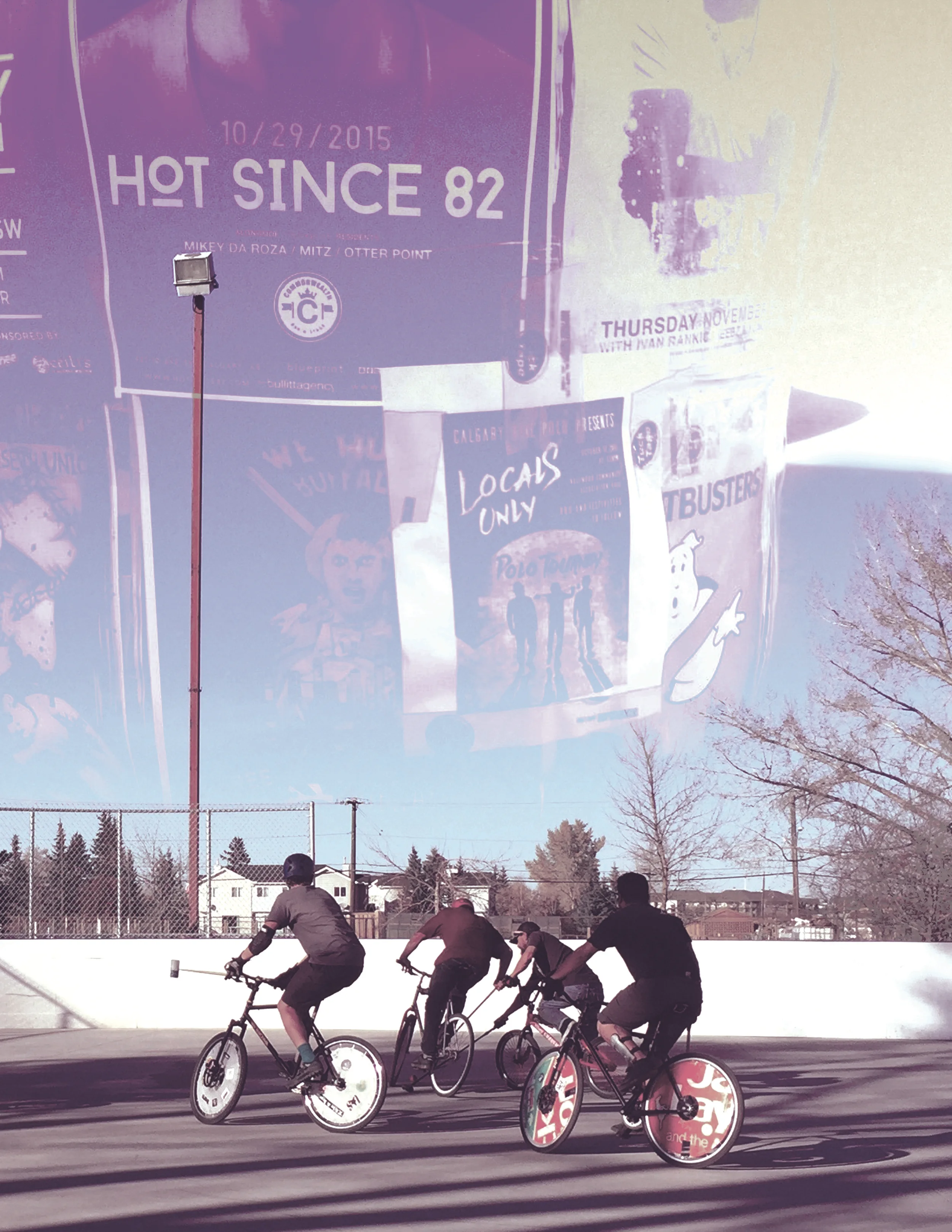 Photo : Bike polo in Inglewood, Locals Only poster (W.Hoff) Credit : Alyssa Kelle