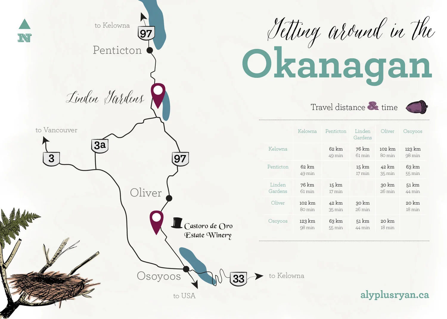 Area Map. Included as part of the invitation, this map gives guests unfamilair to the area a sense of space.