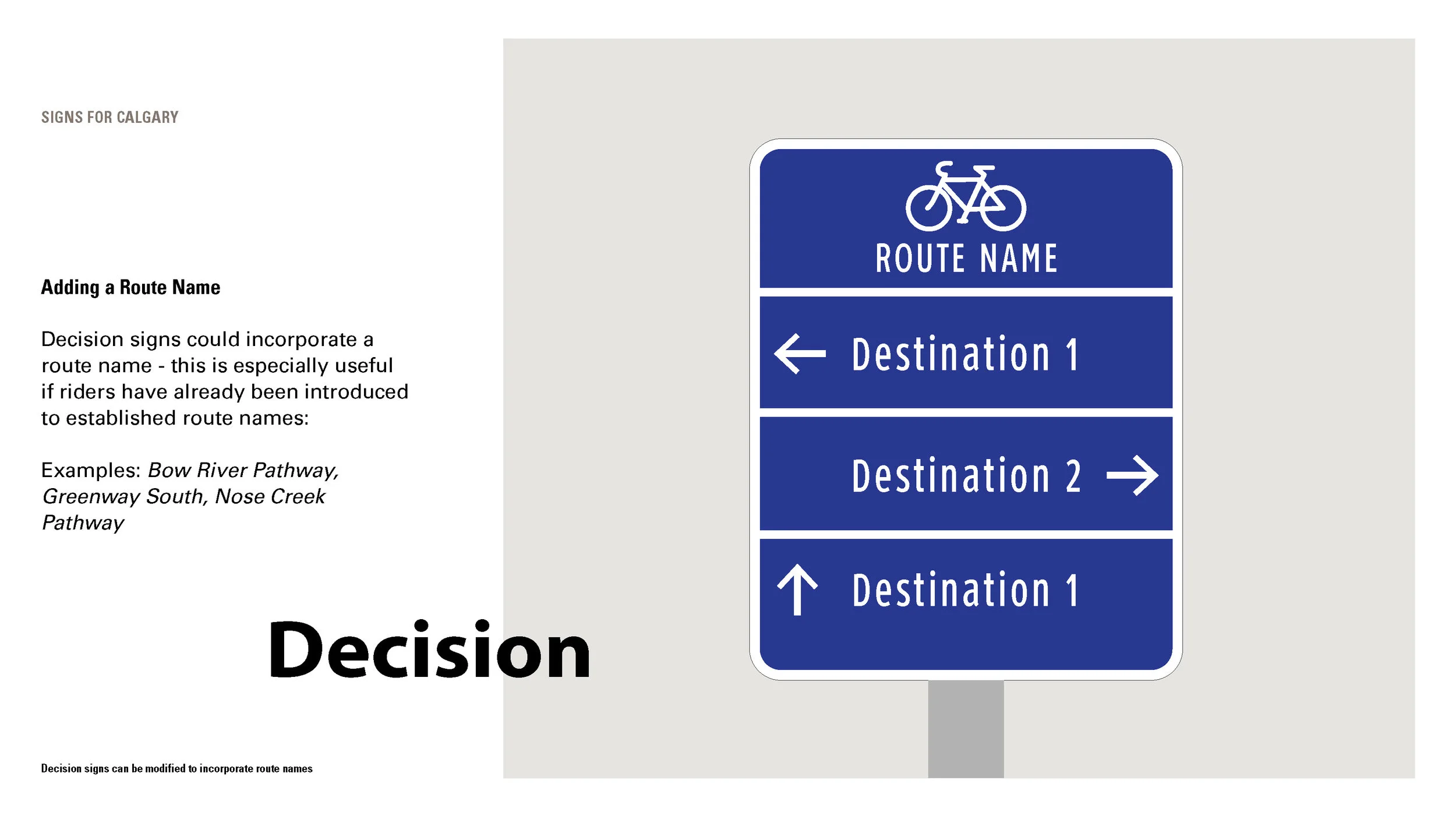 Destination signs