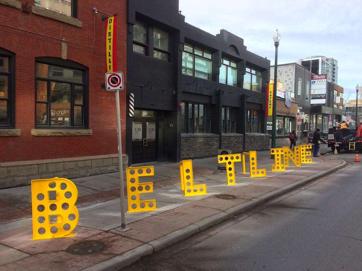 BELTLINE bike rack | 11 Ave & 5 ST SW • Calgary AB • Designed in collaboration with Clarke Studio.
