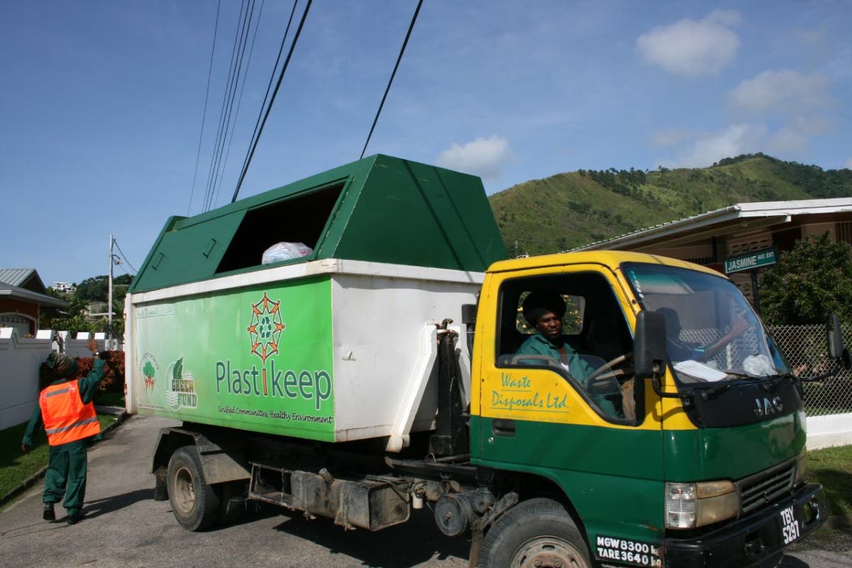 Getting plastic recycling going in the Caribbean is akin to swimming up a waterfall. Plastikeep managed to do it. Photo: Trinidad Newsday