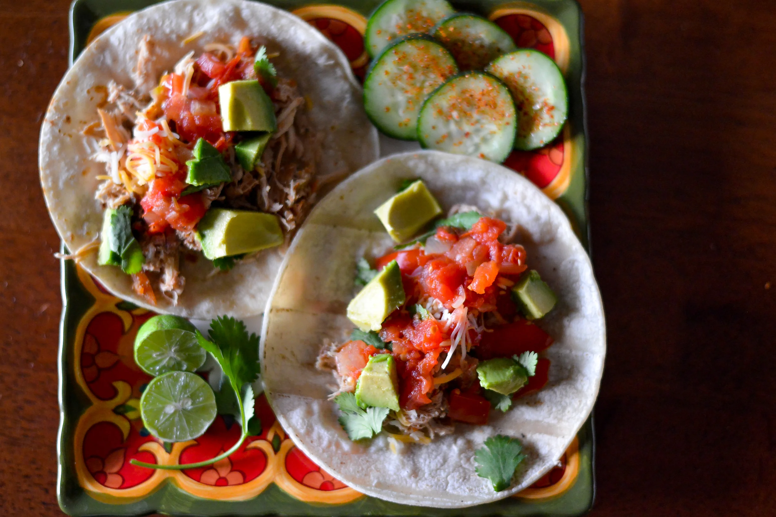 Slow Cooked Shredded Chicken Tacos